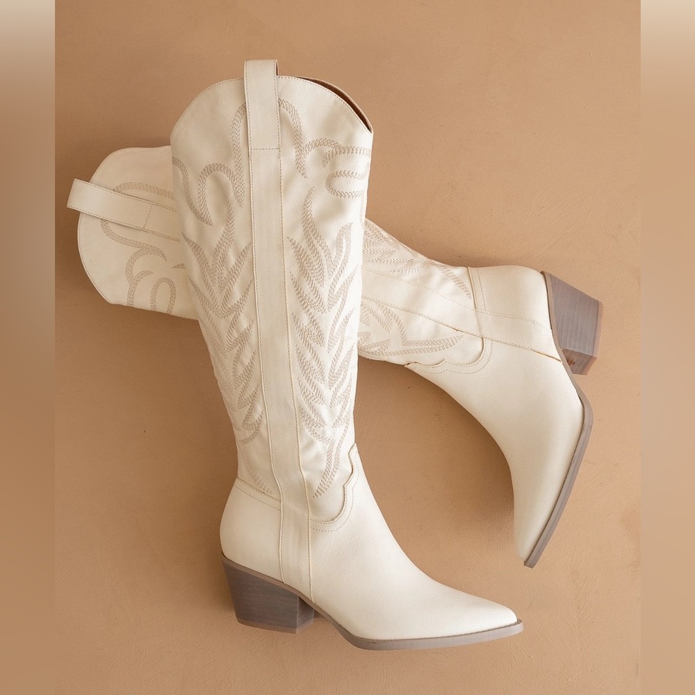 Oasis Society “The Samara” White Tall Boots